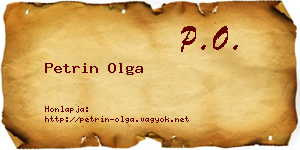 Petrin Olga névjegykártya
