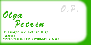 olga petrin business card